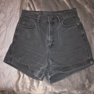 Gap High Waisted Black Denim Shorts